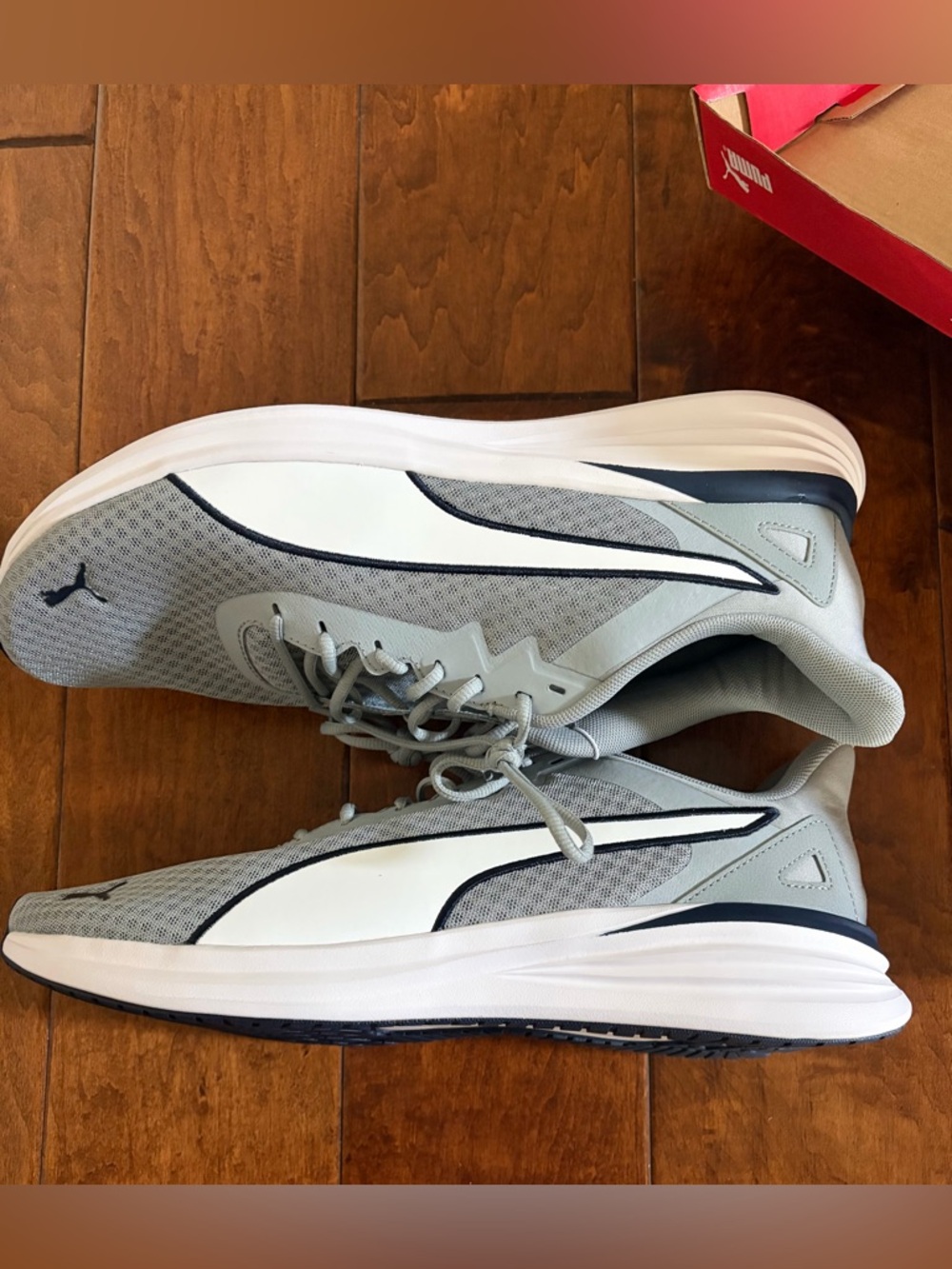 ❤️Puma Men's Light Gray Mesh Lace-Up Sneakers Athletic Shoe New size 13 - Picture 3 of 12